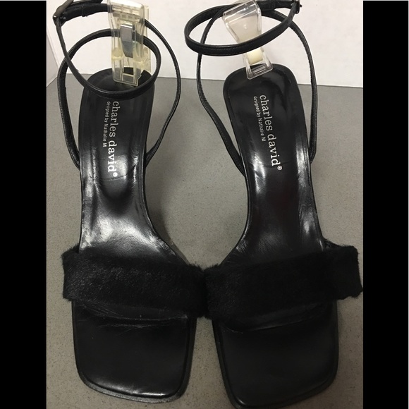 Charles David Hair-Calf Ankle Strap Heel Sandals - Picture 3 of 7